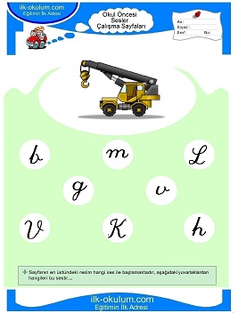 Çocuklar İçin V Sesi Çalışma Sayfaları 